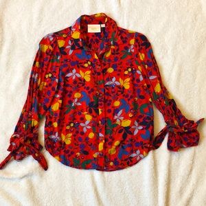 Maeve by Anthropologie colorful printed blouse